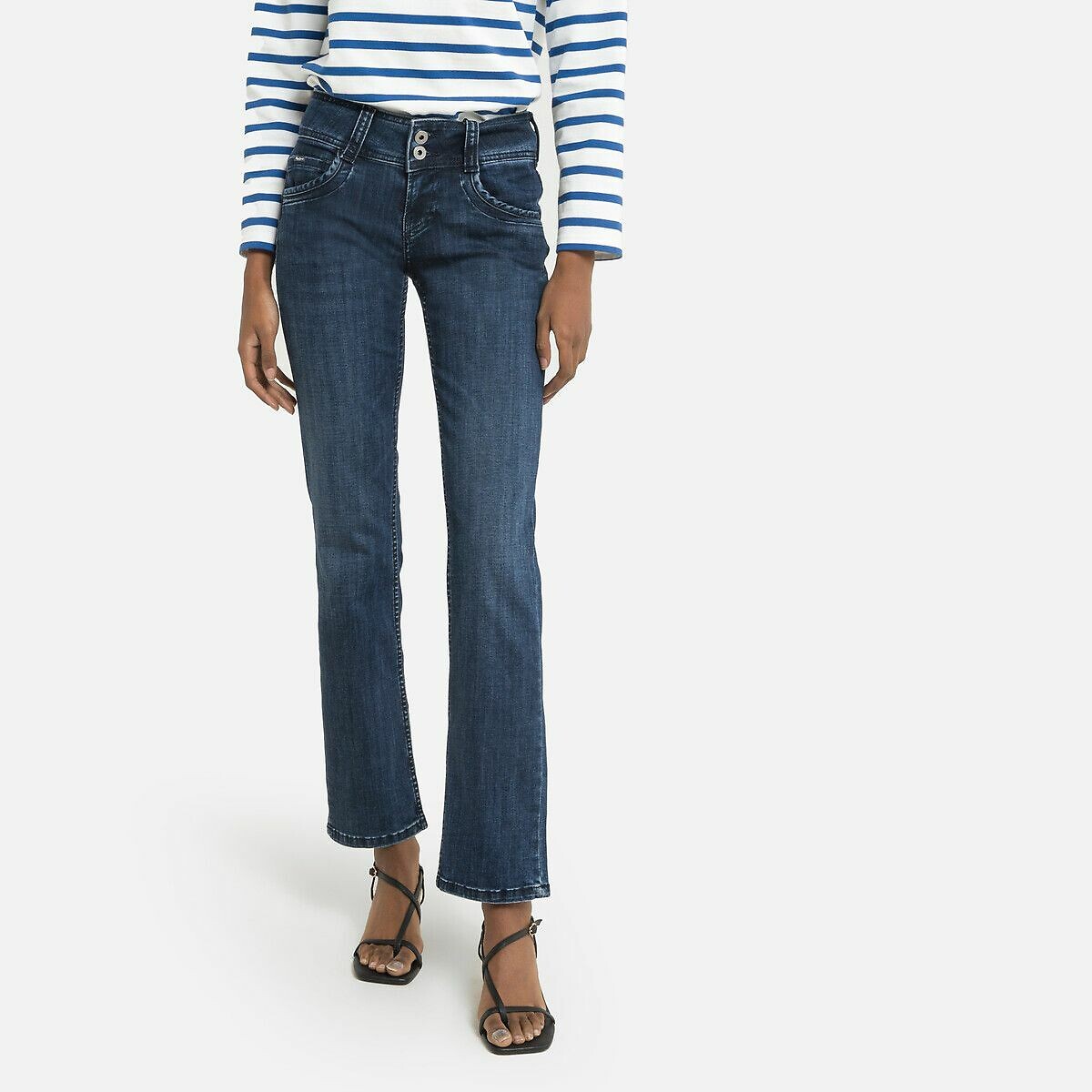 Pepe Jeans Gen Slim Fit Jeans With Mid Rise And Double Buttons Women's Blue W29 L30