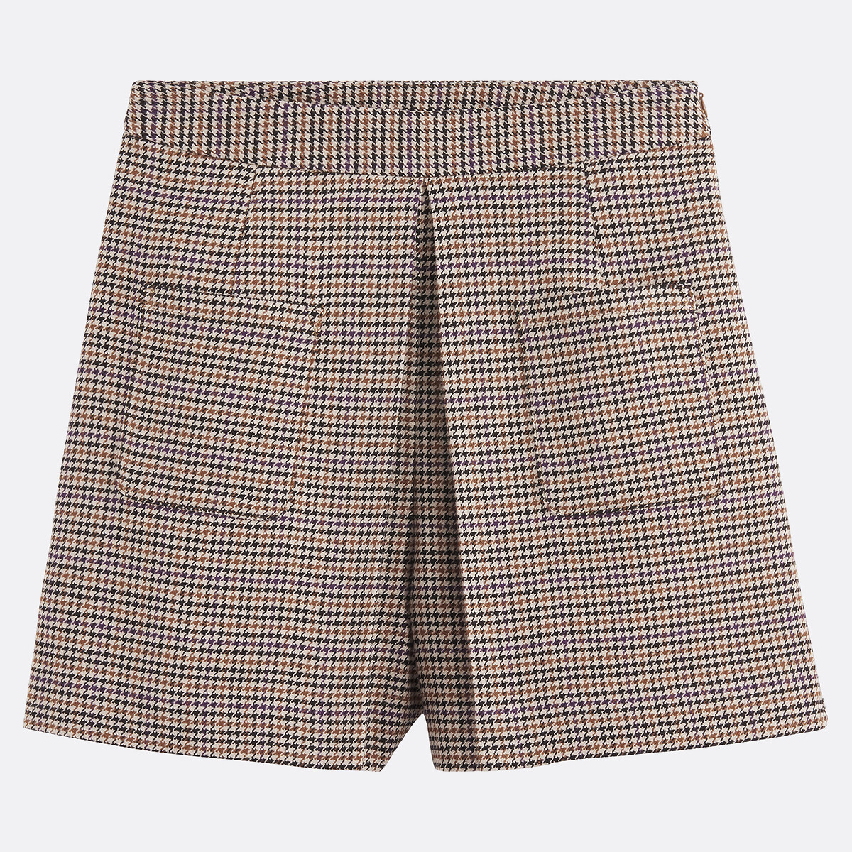 La Redoute Collections Houndstooth Checked Shorts Women's Multi-Coloured Checks Size 16
