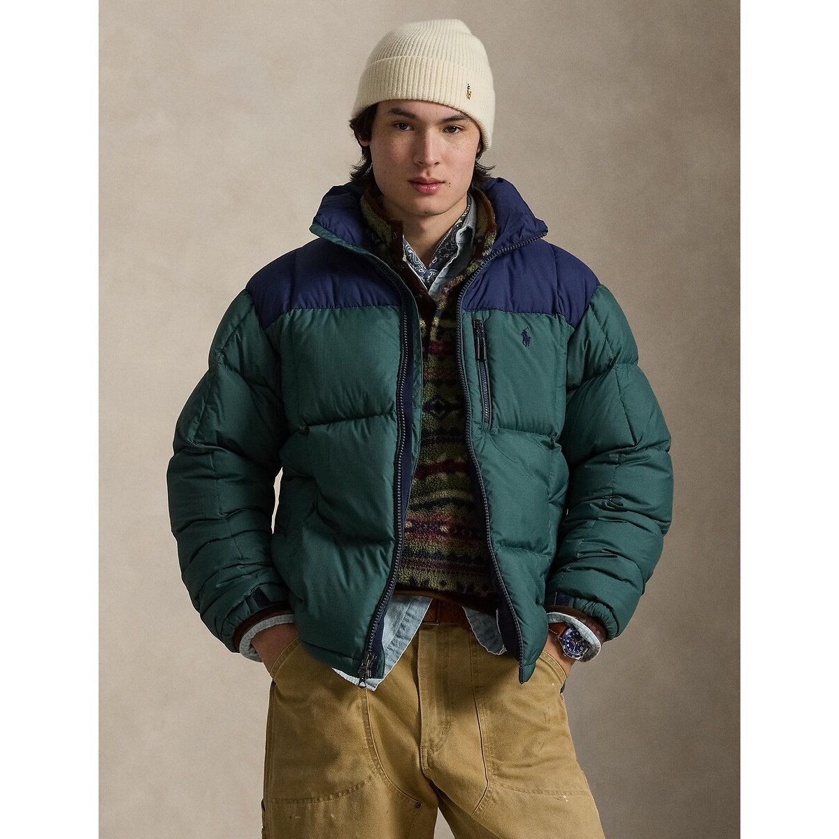 Polo Ralph Lauren Gorham Padded Jacket Men's Navy/Green Medium