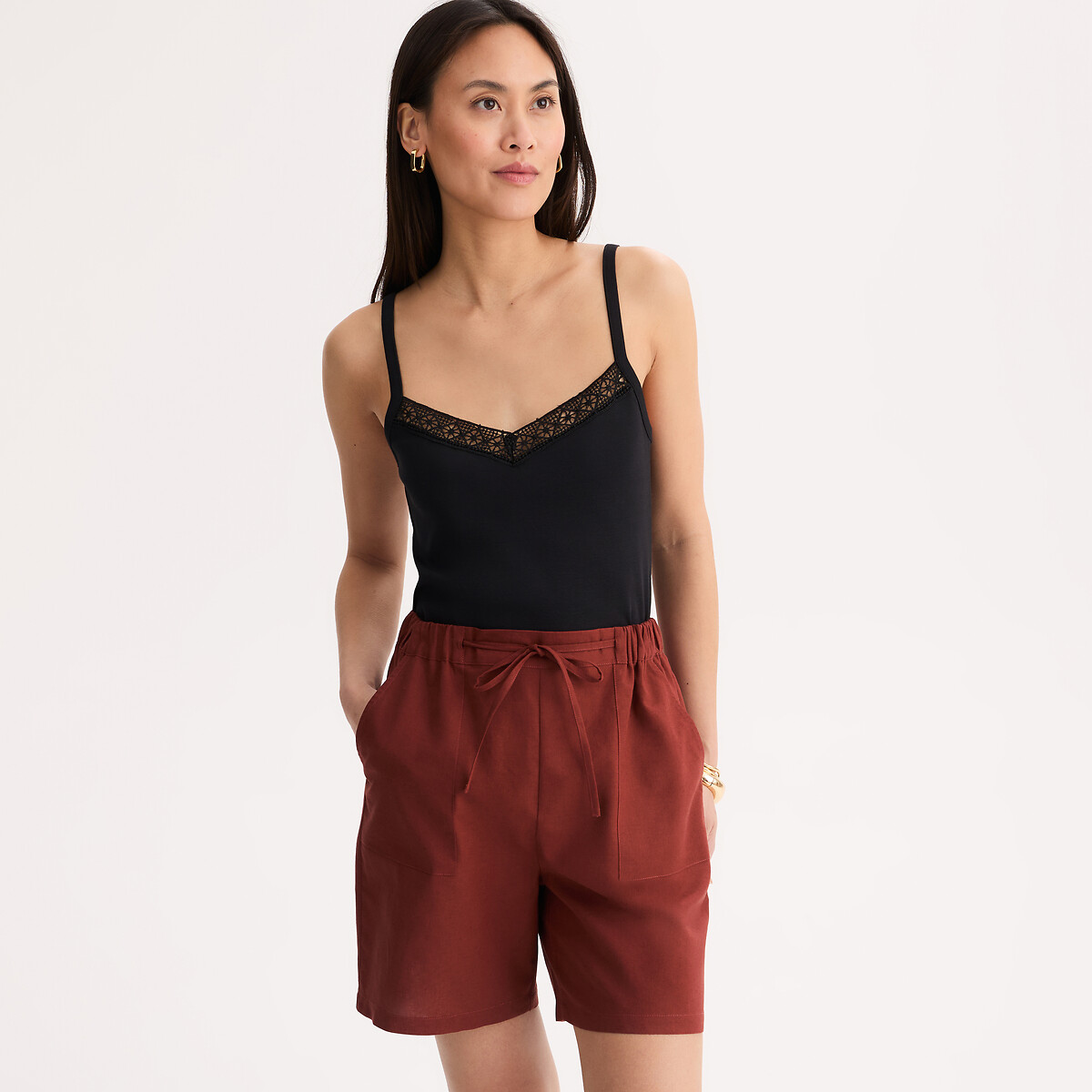 Anne Weyburn V-Neck Cami Women's Black 22/24