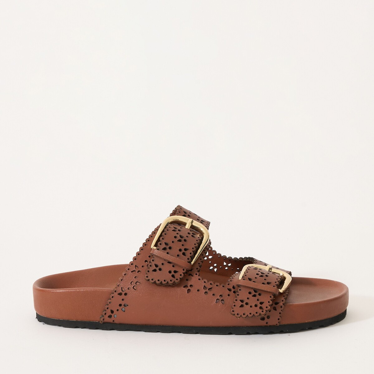 Petite Mendigote Capucine Leather Flat Sandals With Straps Women's Cognac Size 36 (3.5)