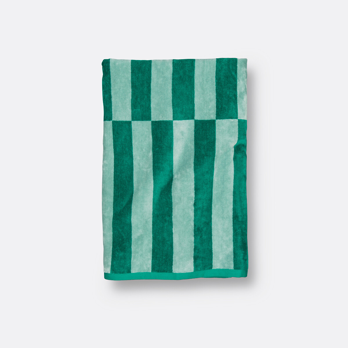 La Redoute Interieurs Tabaka Velour Towelling Bath Towel Unisex Celadon/Green Medium
