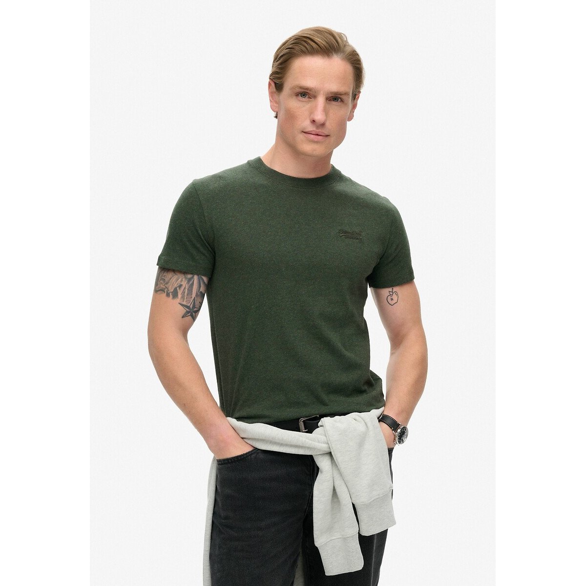 Superdry Dark Green Marl Essential Logo Cotton T-Shirt Extra Large