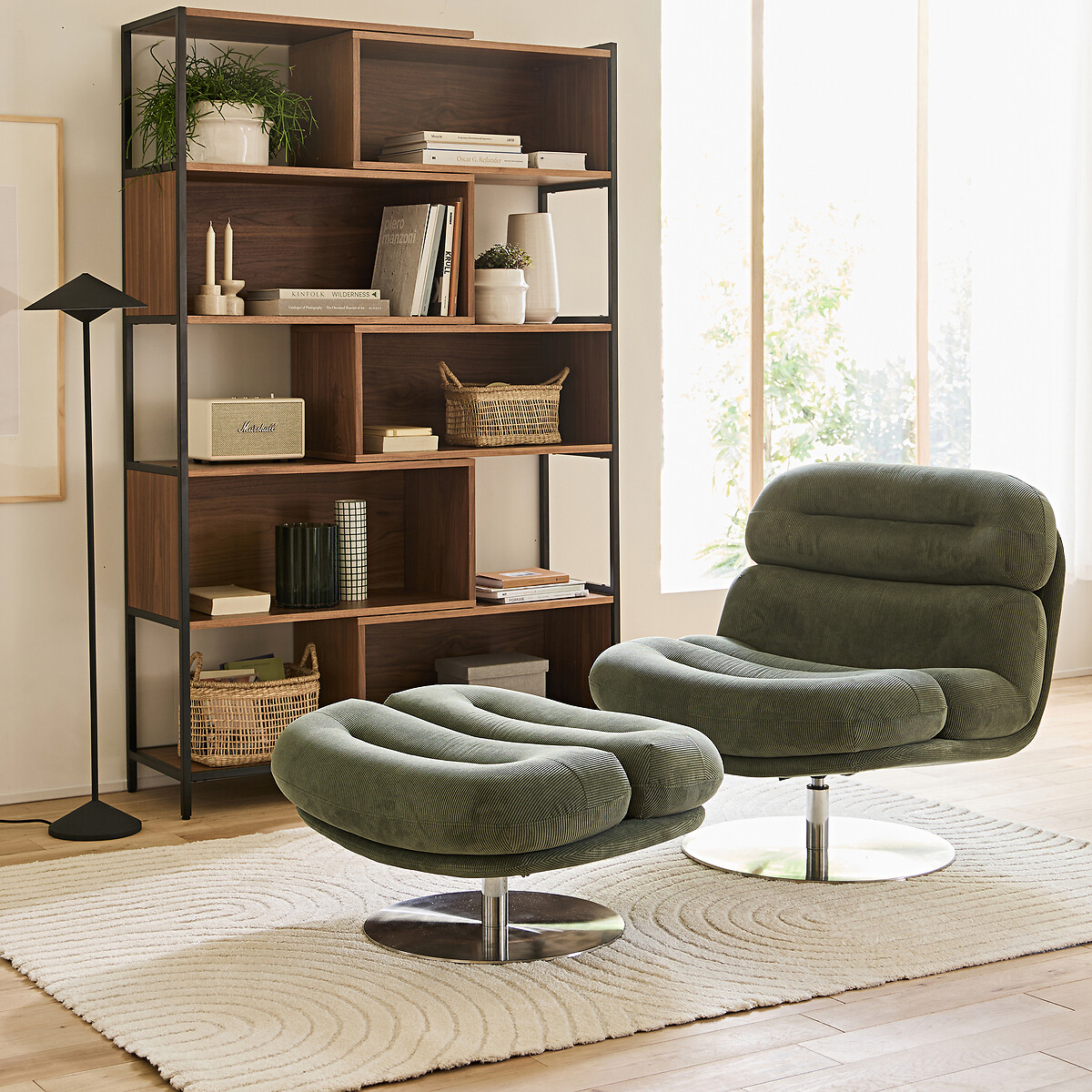 Fauteuil Rotatif Avec Repose-pied, Marlon — vue 3