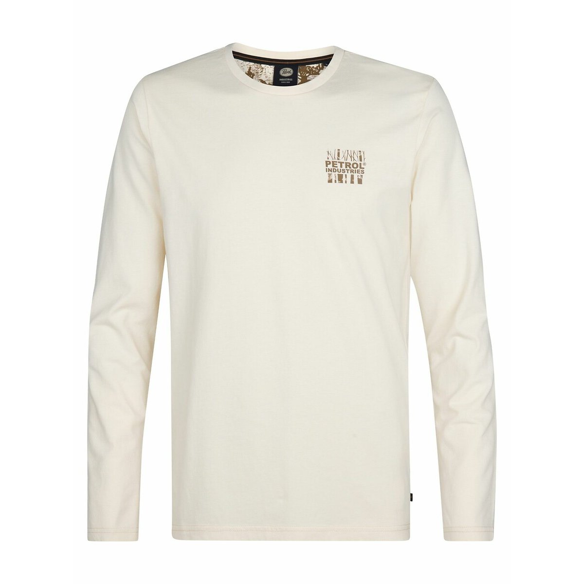 Petrol Industries Long Sleeve T-Shirt With Chest Logo Men's Ecru Large