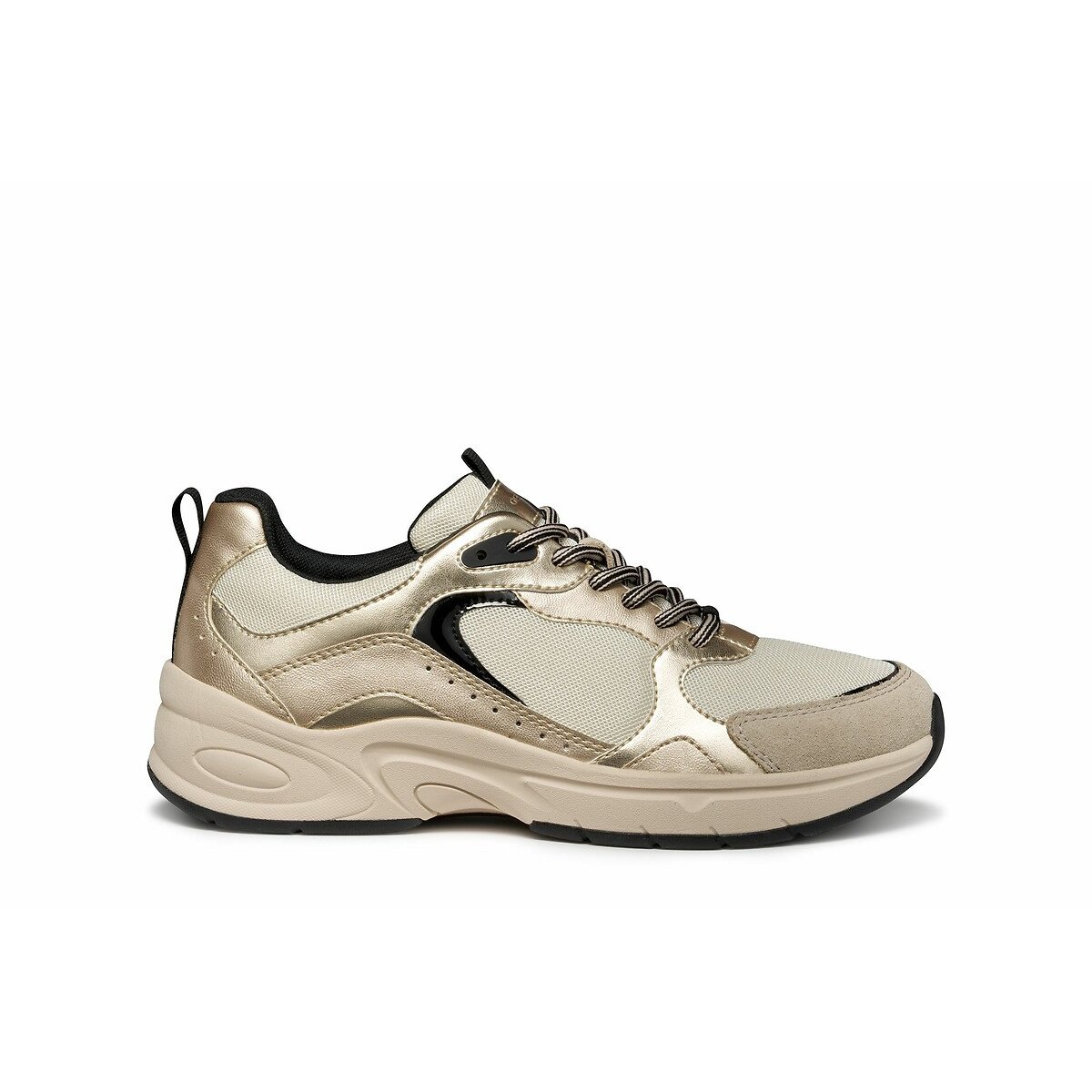 Geox Zarvia Breathable Trainers Women's Beige/Gold-Coloured Size 36 (3.5)