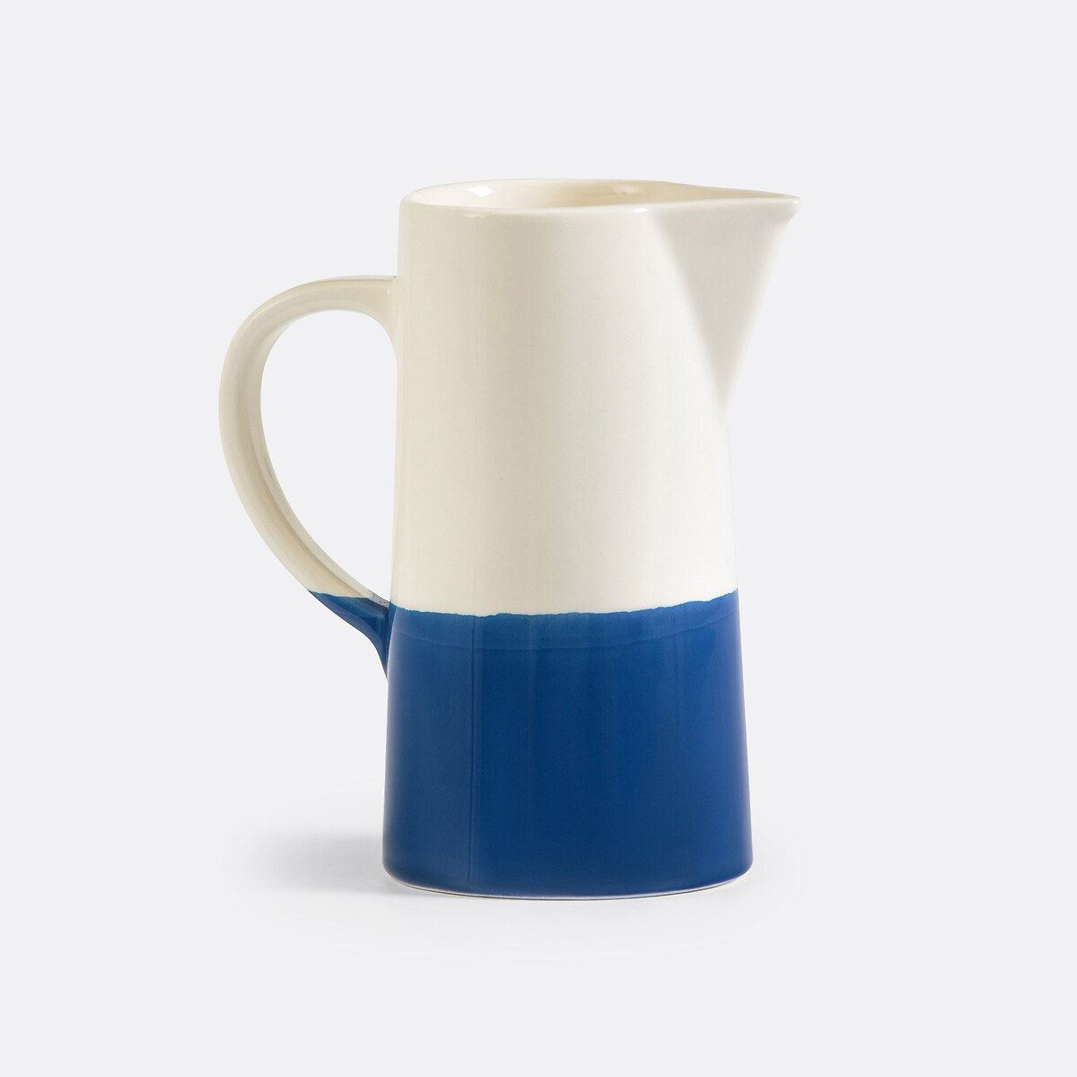 La Redoute Interieurs Zalato Two-Tone Ceramic Jug Unisex White + Indigo Blue