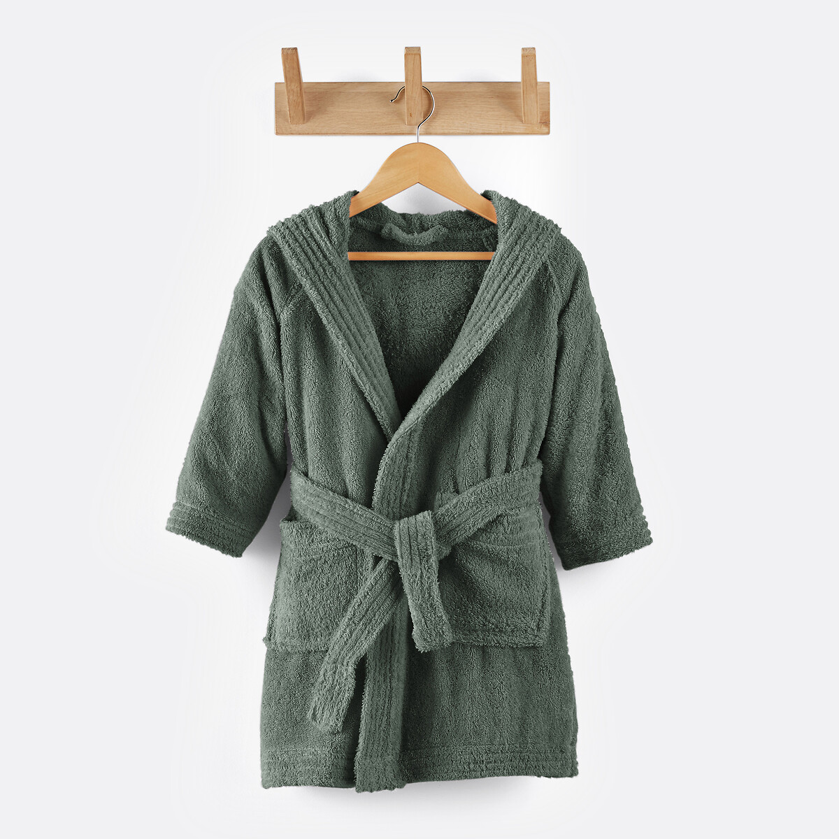 La Redoute Interieurs Scenario Child’s Hooded Bathrobe Unisex Khaki Size 8
