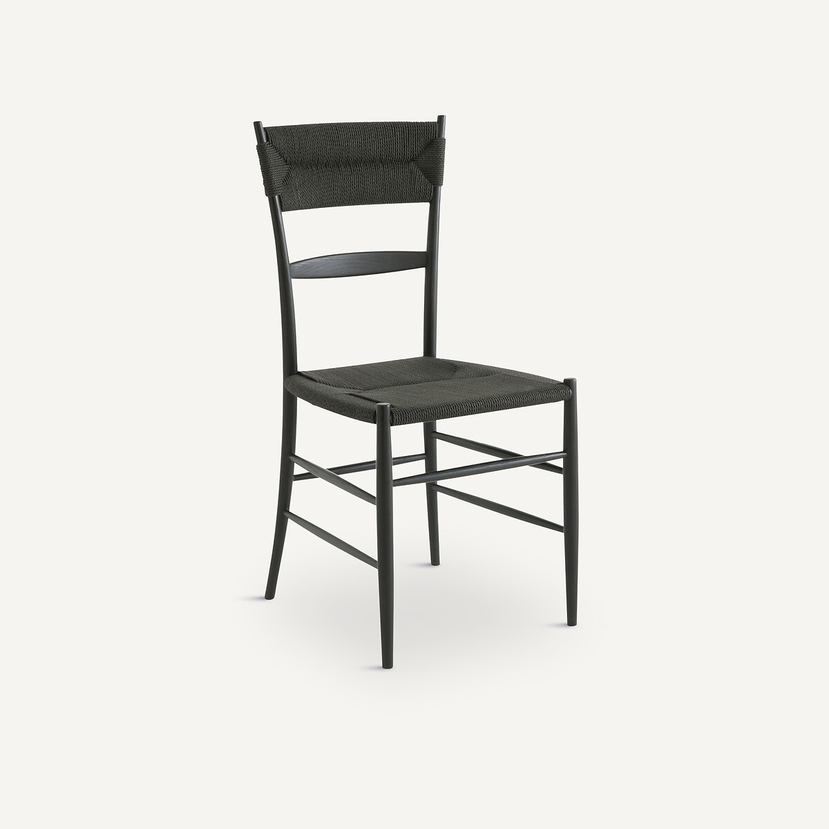 Am.pm Galia Paper Cord & Solid Oak Chair Unisex Black/Rome Black