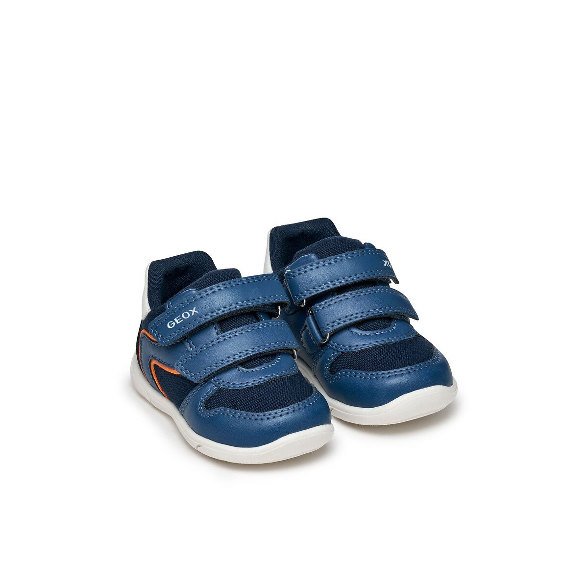 Geox Blue/Orange Kids Zapito First Steps Trainers With Touch 'N' Close Fastening Size 21 (4.5)