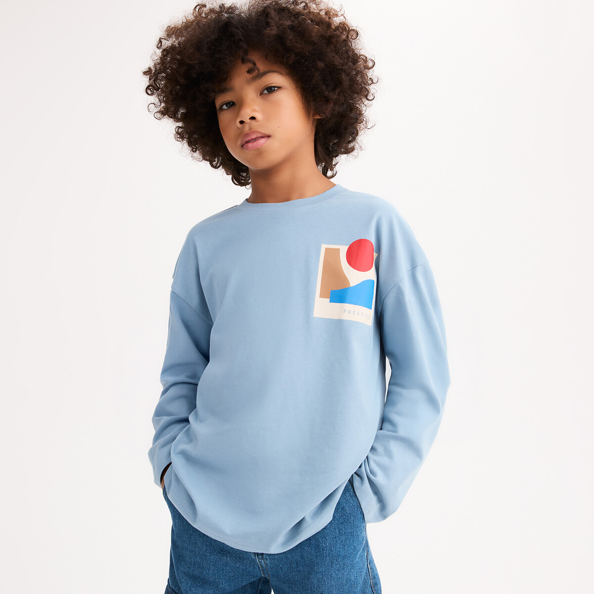 Click to view product details and reviews for Printed Oversized T Shirt With Long Sleeves.