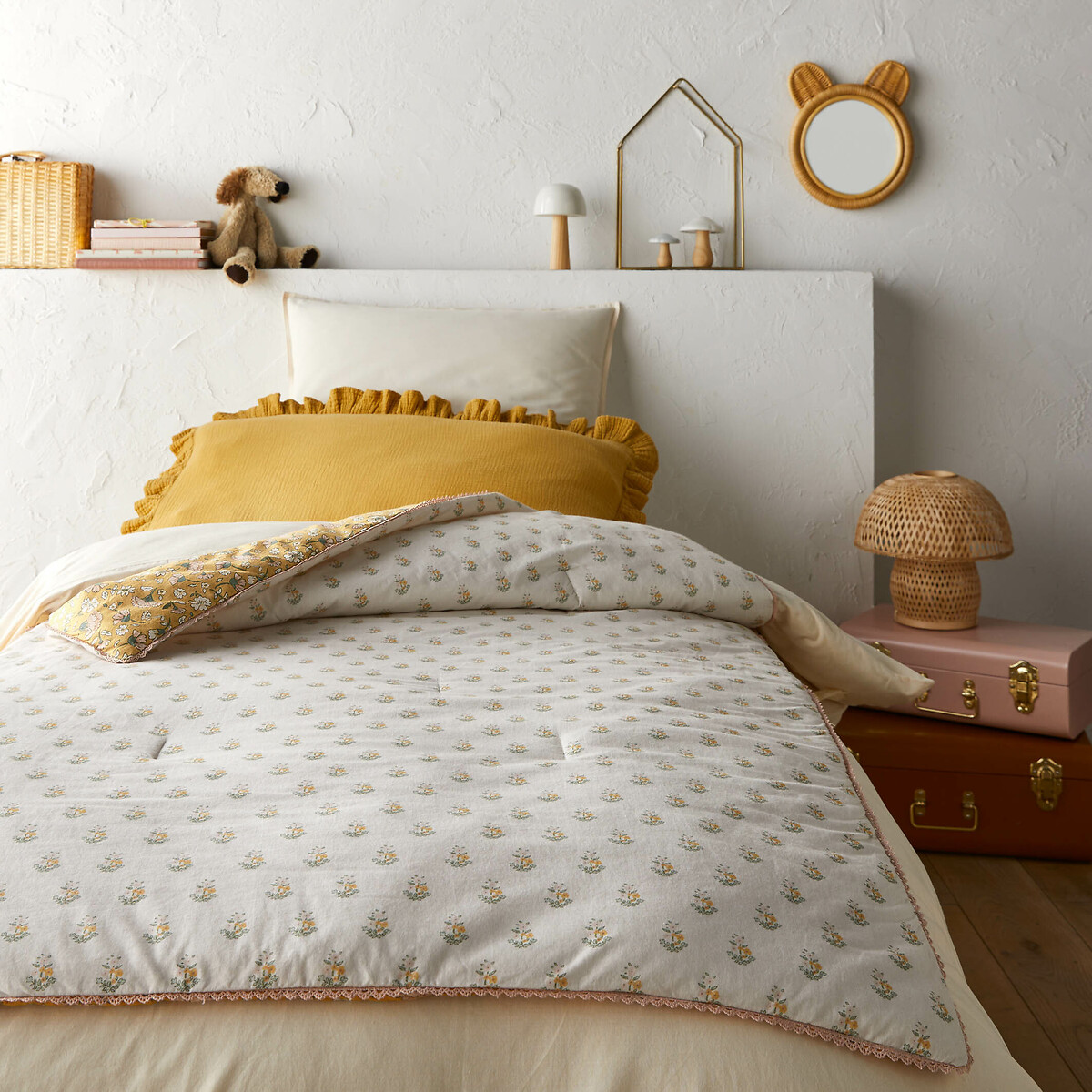 La Redoute Interieurs Rosalie Washed Cotton Quilt Unisex Multi-Coloured Medium