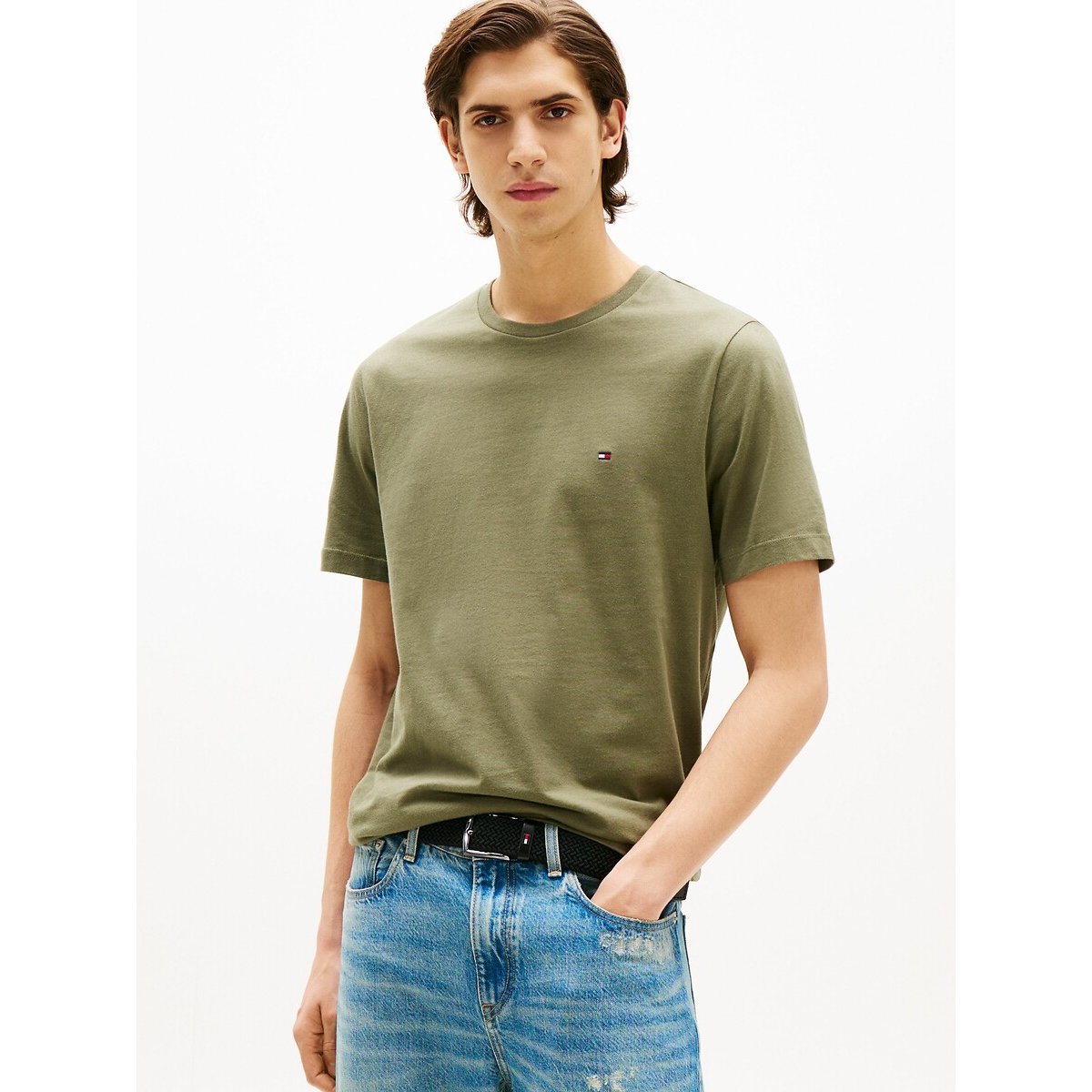 Tommy Hilfiger Thick T-Shirt, Regular Fit Men's Green Medium