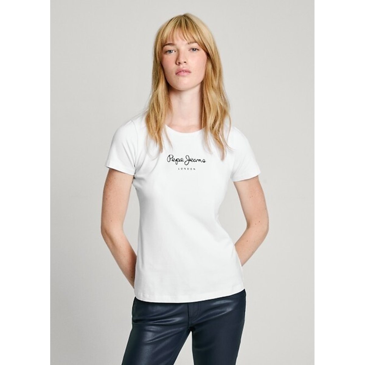 Pepe Jeans Logo Print T-Shirt With Short Sleeves Women's White Medium