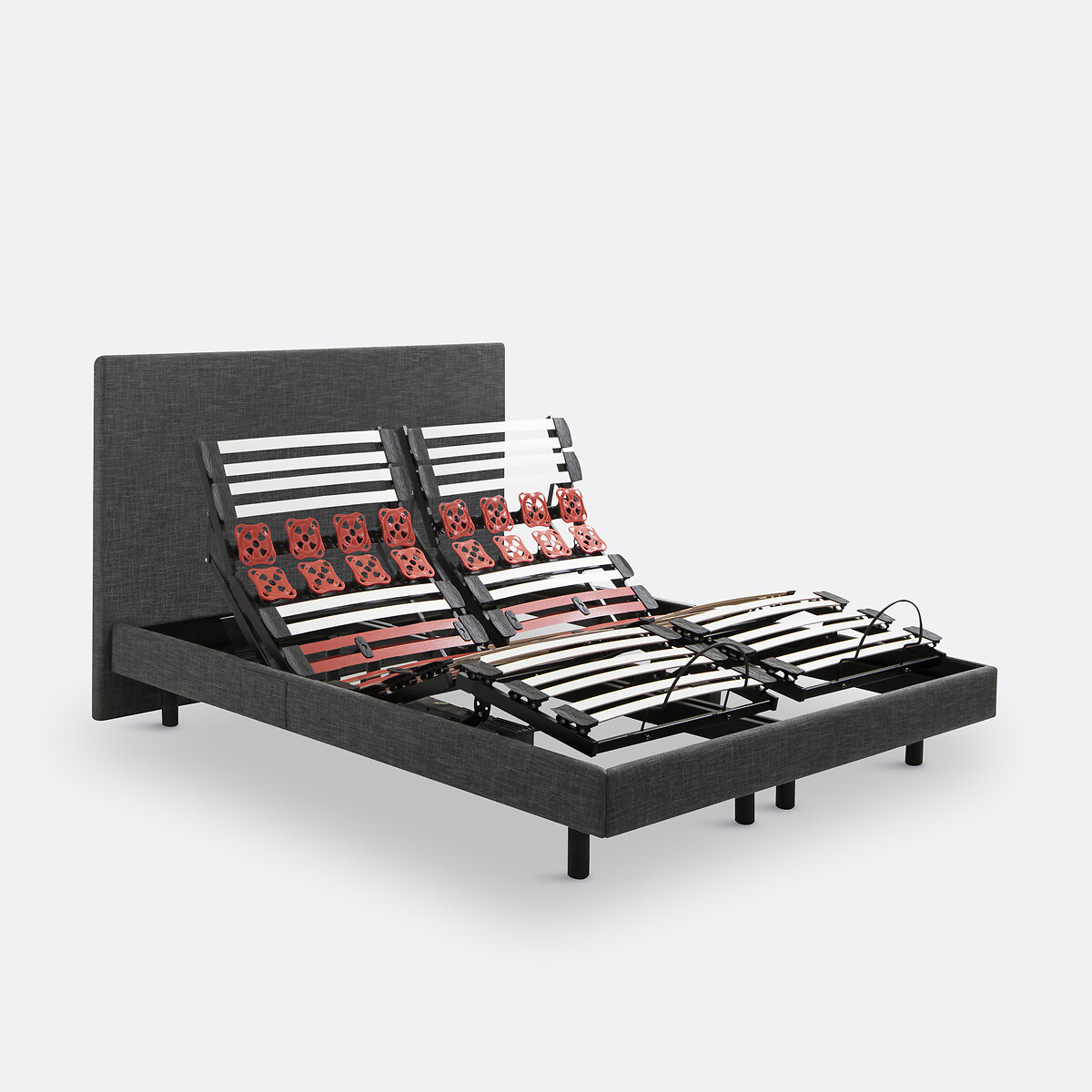 Epeda Conjunto 2 en 1, cama con canapé y cabecero de cama Hercule. Talla 2 x 90 x 200 cm. Color Gris