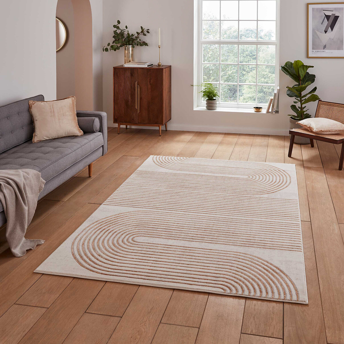 So'home Unisex Bronze 70'S Swirl Abstract Rug Medium