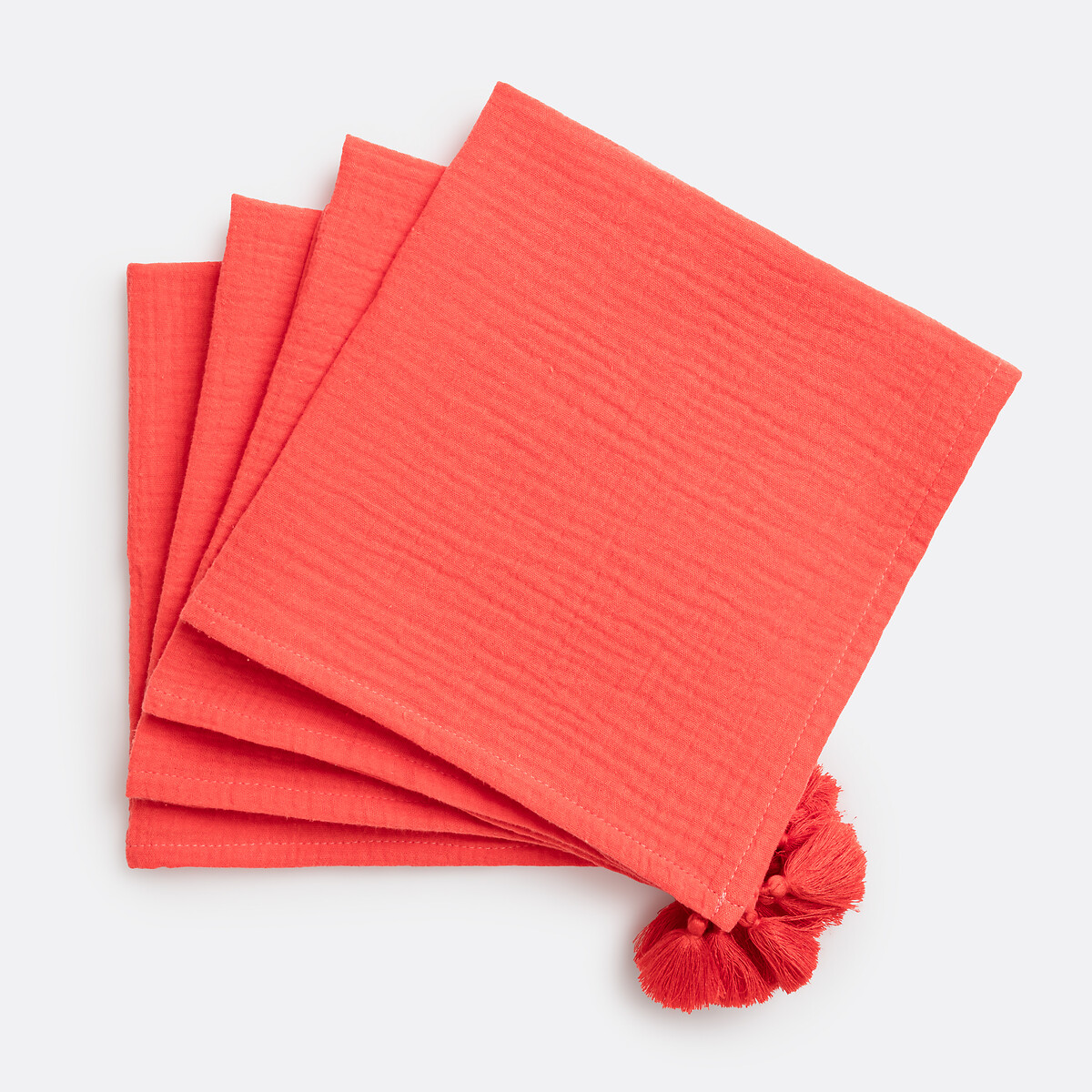 Lot de 4 serviettes de table gaze de coton, Kumla - LA REDOUTE INTERIEURS - Modalova