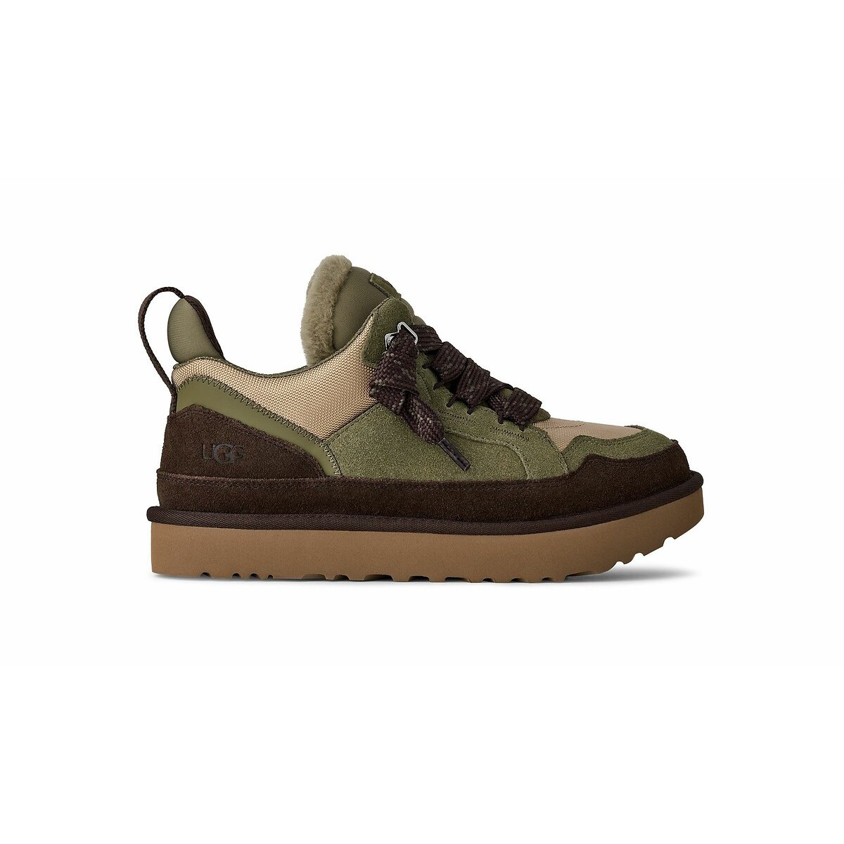 Ugg Lowmel Trainers With Faux Fur Lining Men's Khaki/Black Size 43 (9)