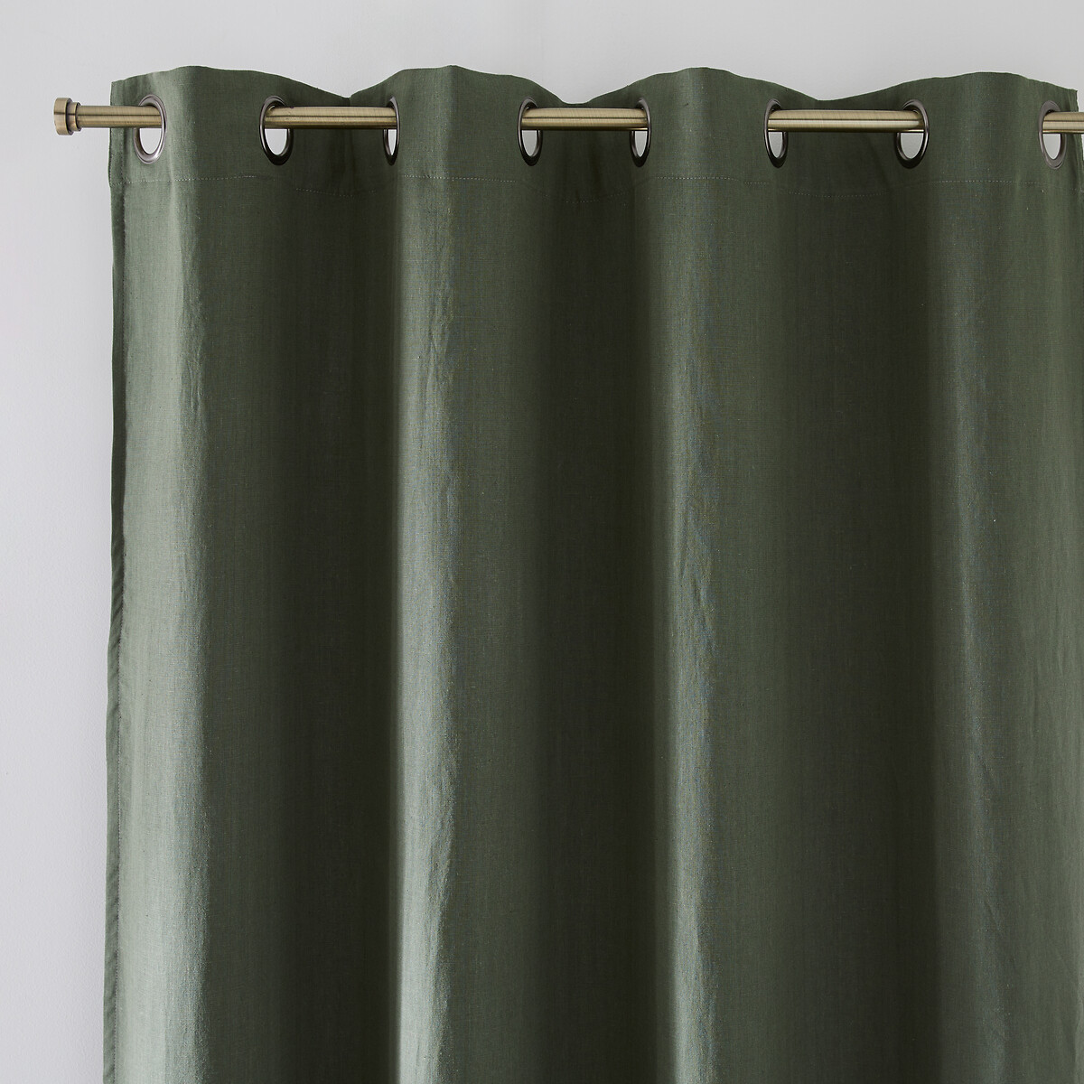 La Redoute Interieurs Onega Washed Linen Blackout Curtain With Eyelets Unisex Rosmary Size D350 X W135cm
