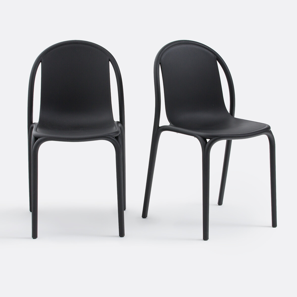 Lot 2 chaises de jardin polypropylène, Brooklyn