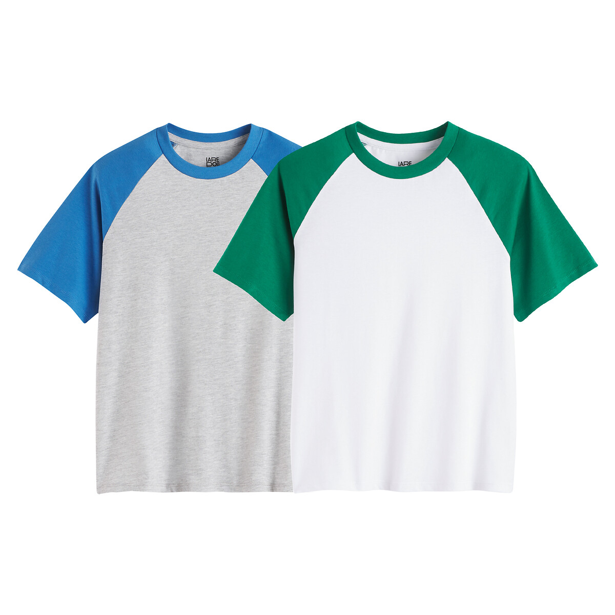 LA REDOUTE COLLECTIONS Set van 2 T-shirts met korte mouwen color block