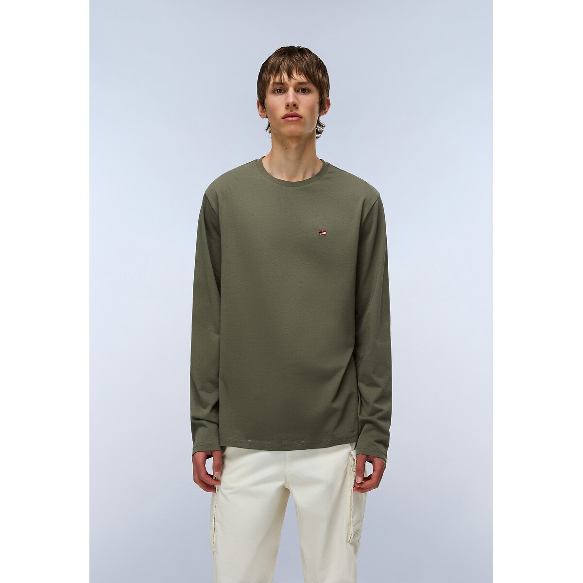 Napapijri Salis Long Sleeve T-Shirt Men's Khaki 3XL