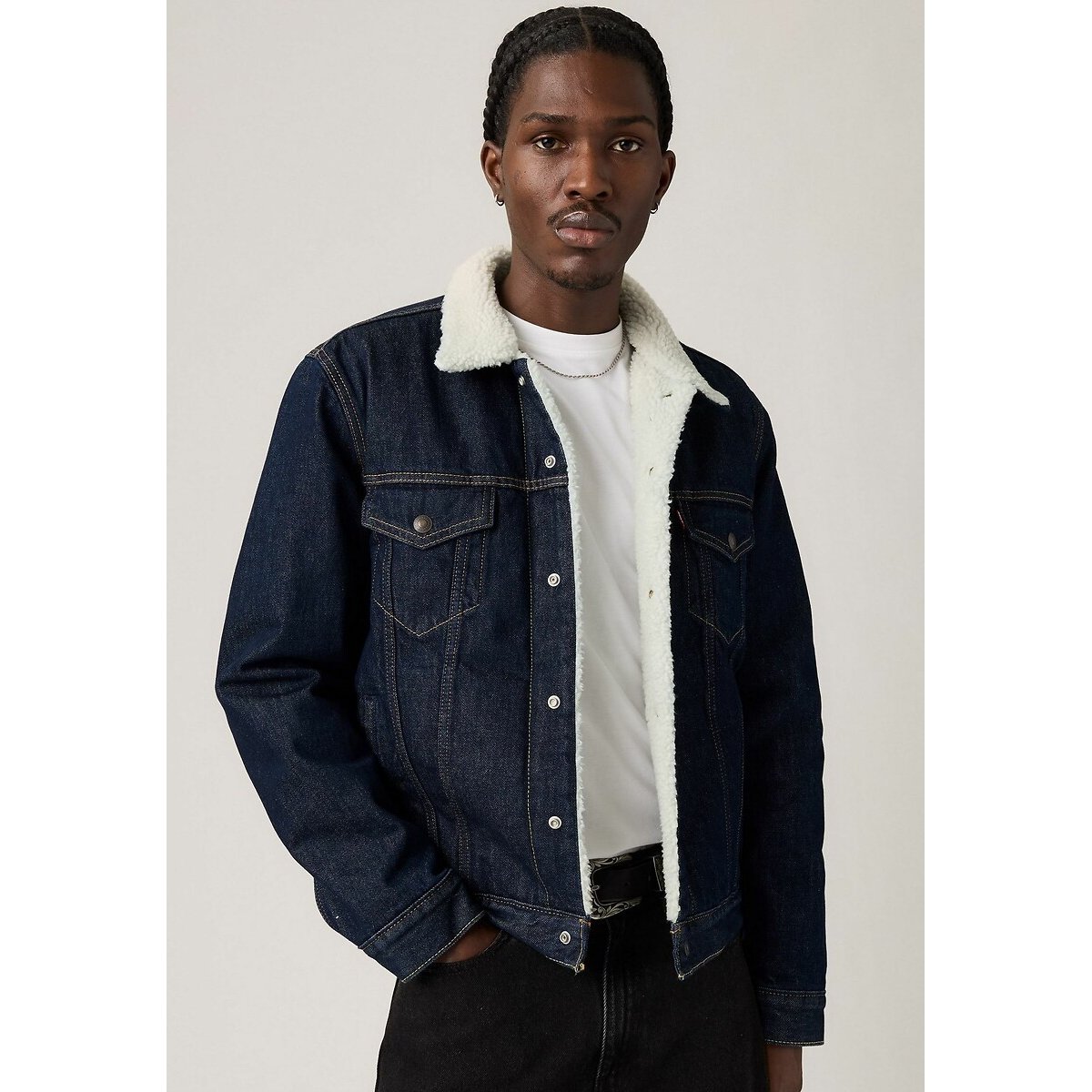 Levi's Denim Sherpa-Lined Jacket Men's Give It A Rinse Sherpa Large