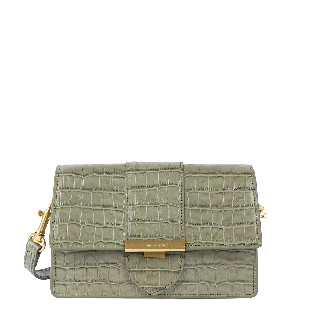 Lancaster Bolso trotteur de piel EXOTIC ILY. Color Verde