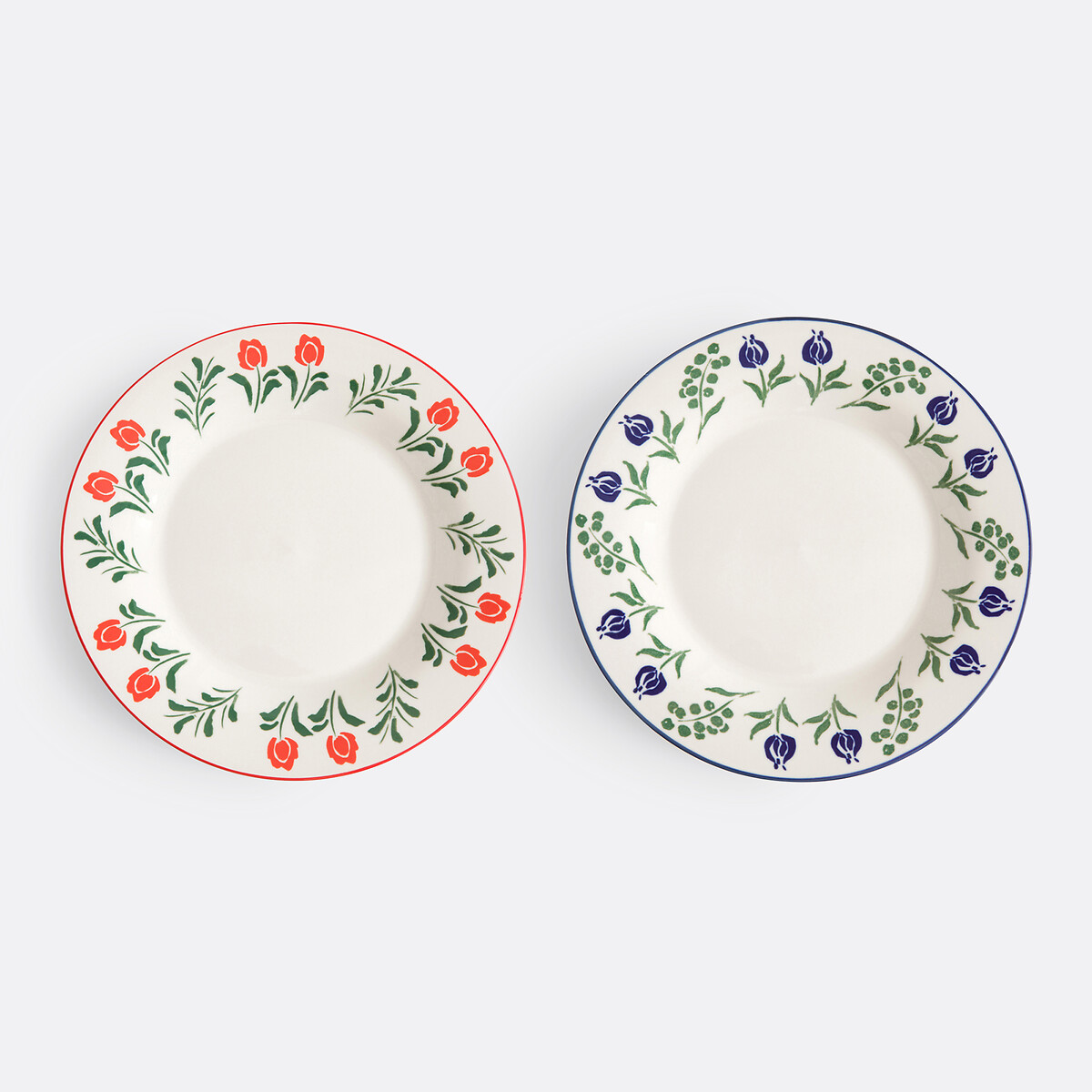 La Redoute Interieurs Set Of 4 Lysor Porcelain Plates Unisex Multi-Coloured