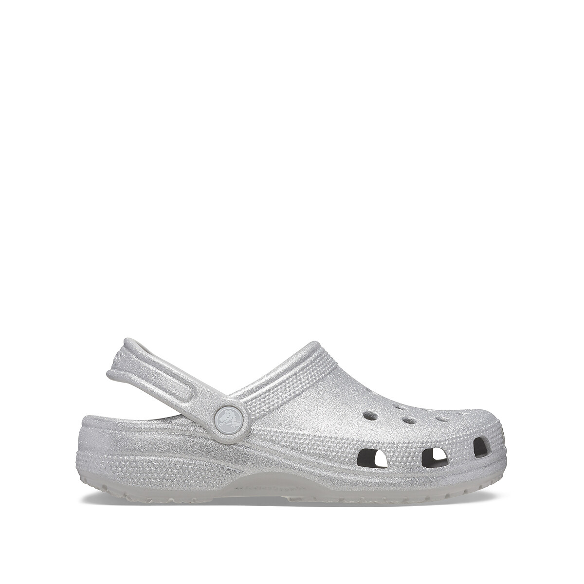 Crocs Classic Glitter Clogs Women's Sparkly Silver-Coloured Size 39
