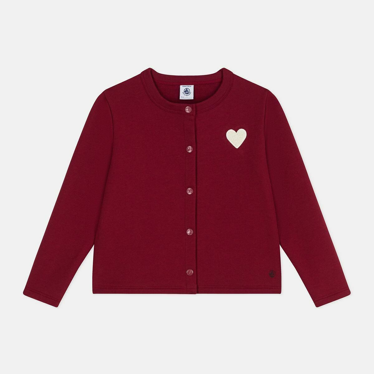 Petit Bateau Burgundy Fleece Cardigan 3Y (94Cm)