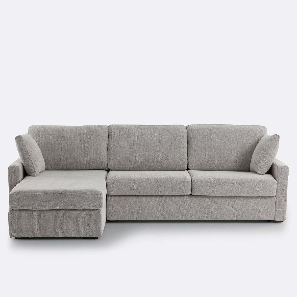 Sofá cama rinconero de 4 plazas, de tejido jaspeado texturizado, Comfort Bultex®, TIMOR. Talla ángulo reversible. Color