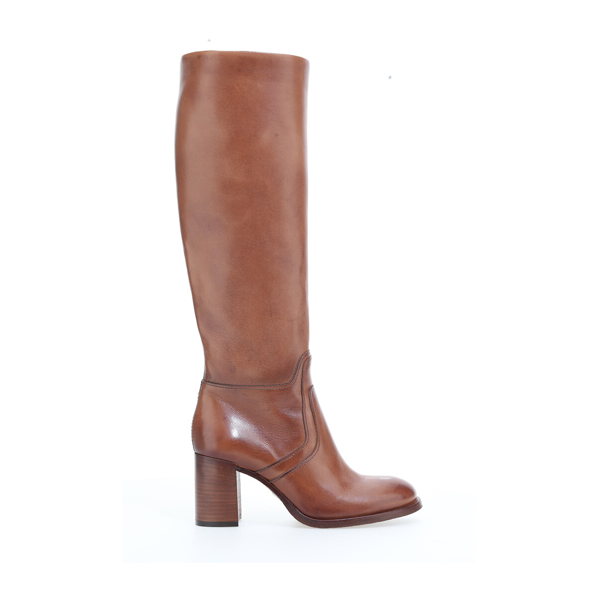 Mjus Leather Heeled Calf Boots Women's Cognac Size 36 (3.5)