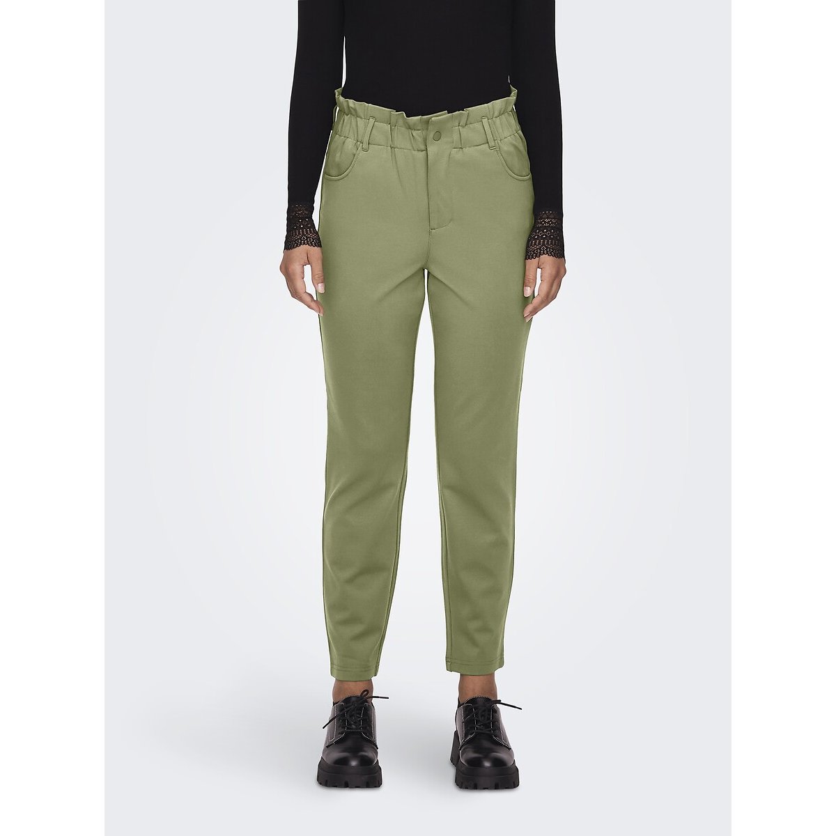 Pantalon cigarette taille haute