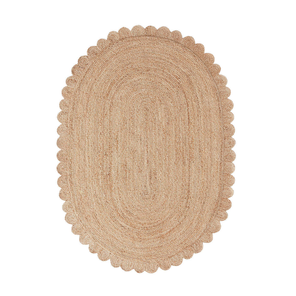 Ovalen tapijt in jute, Aftas