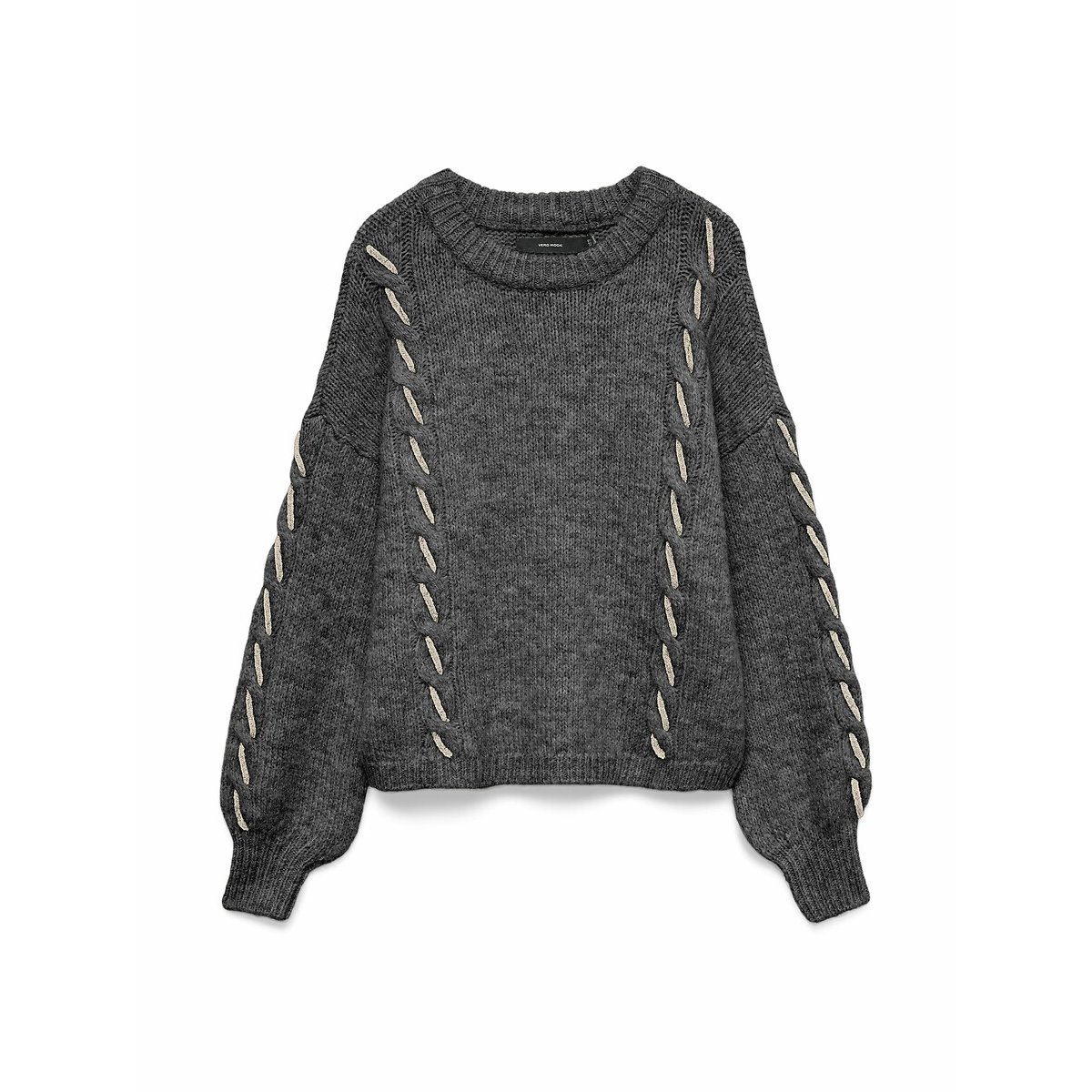 Vero Moda Crew Neck Jumper Women's Charcoal Grey Extra Small