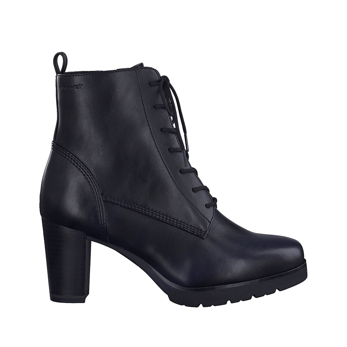 Tamaris Unisex Black Heeled Ankle Boots Size 38 (5)
