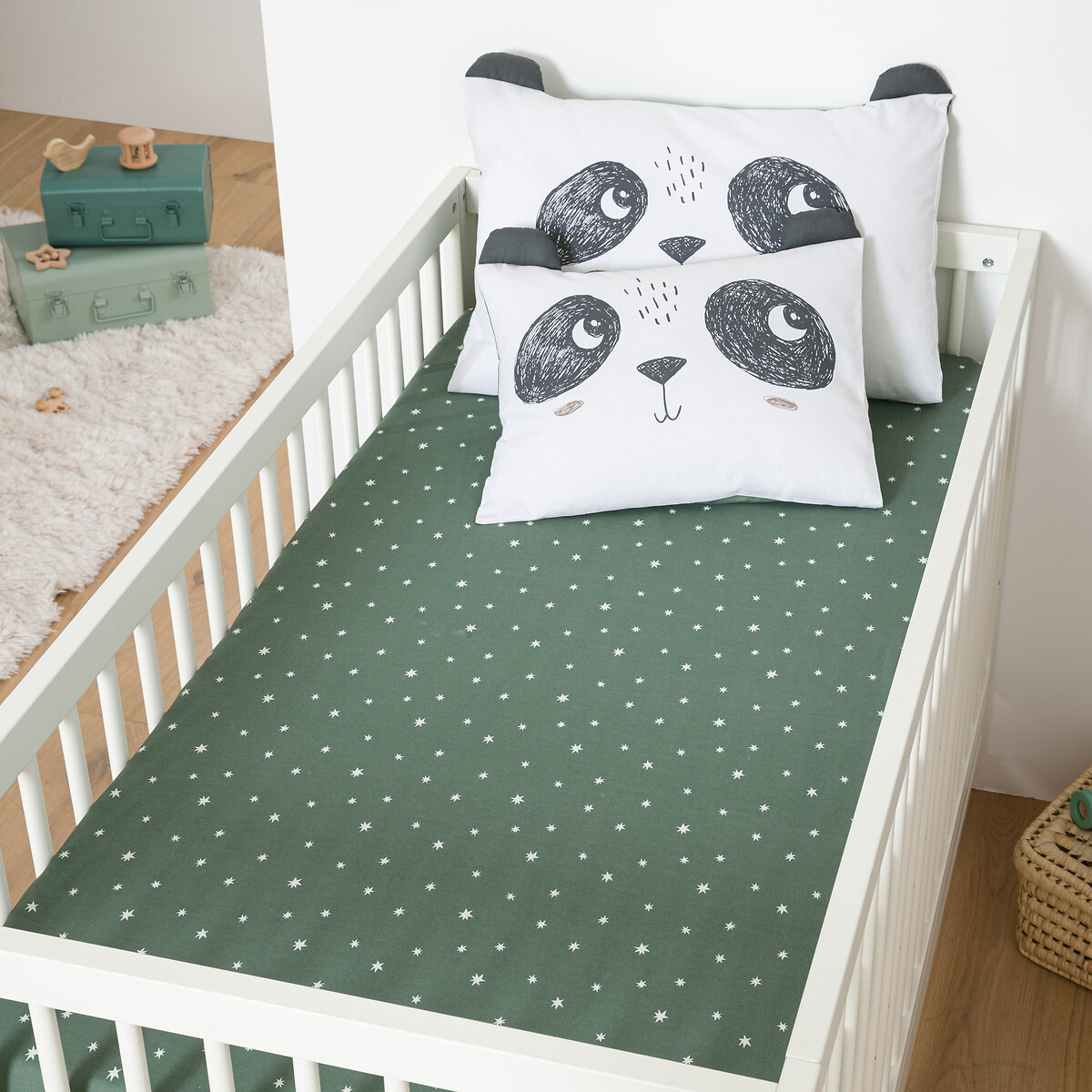 LA REDOUTE INTERIEURS Hoeslaken katoen, H17 cm, Panda Mania