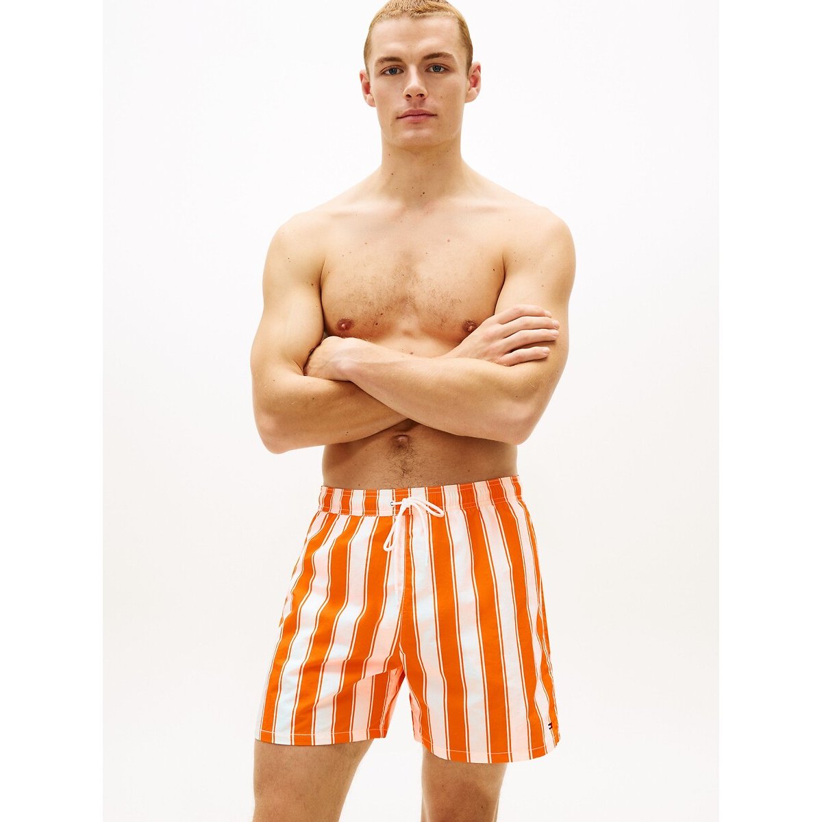 Tommy Hilfiger Board Shorts Men's Orange Striped Medium