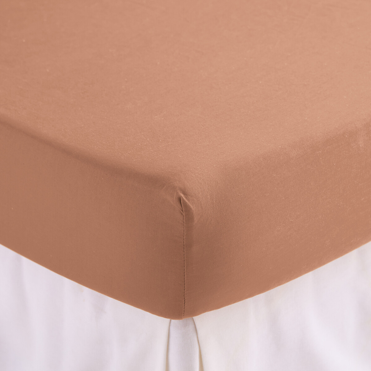 Drap-housse Uni, En Coton Lavé, Bonnet 30 Cm, ANNABA — vue 3