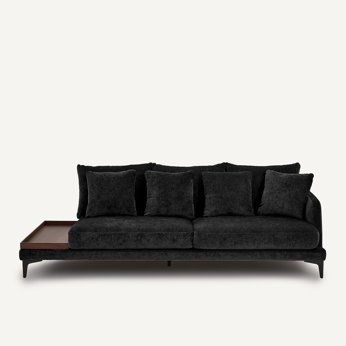 EMMANUEL GALLINA X AM.PM Halve bank met tafelblad, van gemengd fluweel, MODERNISTE