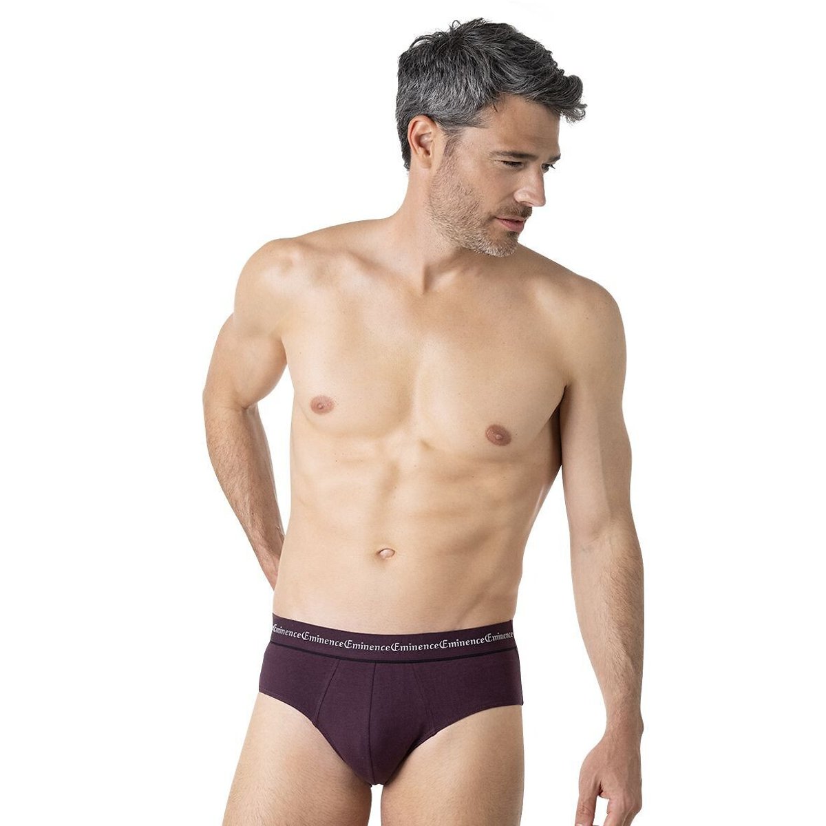 Eminence Pack Of 3 Briefs In Cotton Men's Black + Red + Grey Extra Large