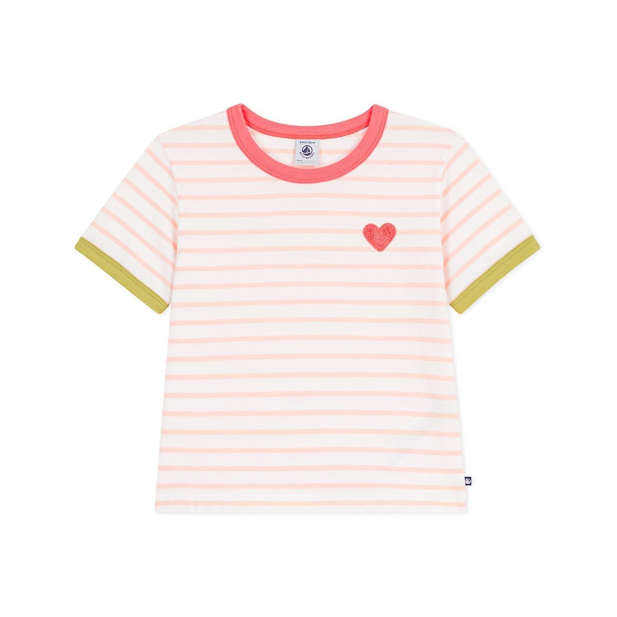 T-shirt manches courtes, en coton, à rayures
