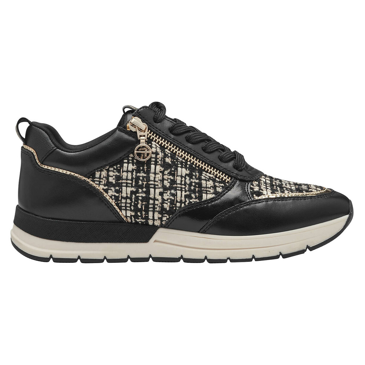 Tamaris Women's Black Zip-Up Trainers Size 38 (5)
