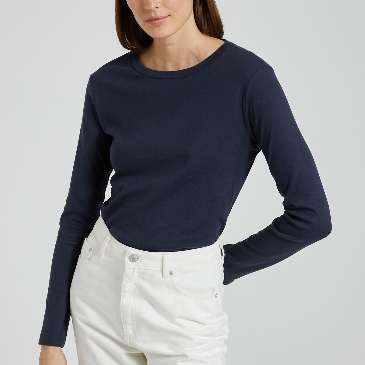 Petit Bateau Camiseta L'Iconique, manga larga. Azul marino