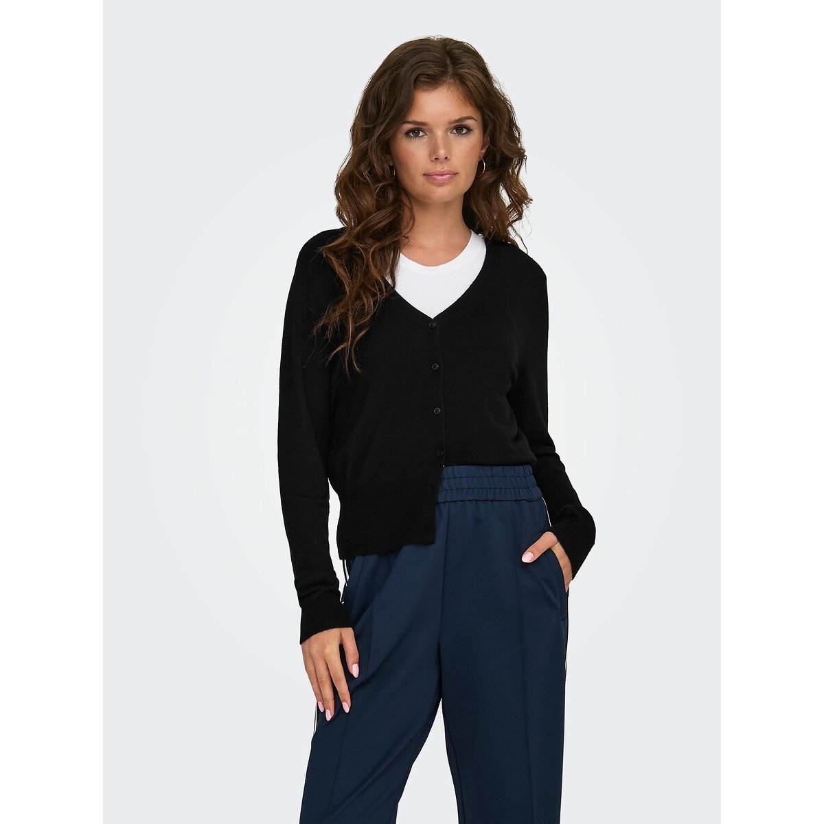 Only Buttoned V-Neck Cardigan Women's Black Extra Small