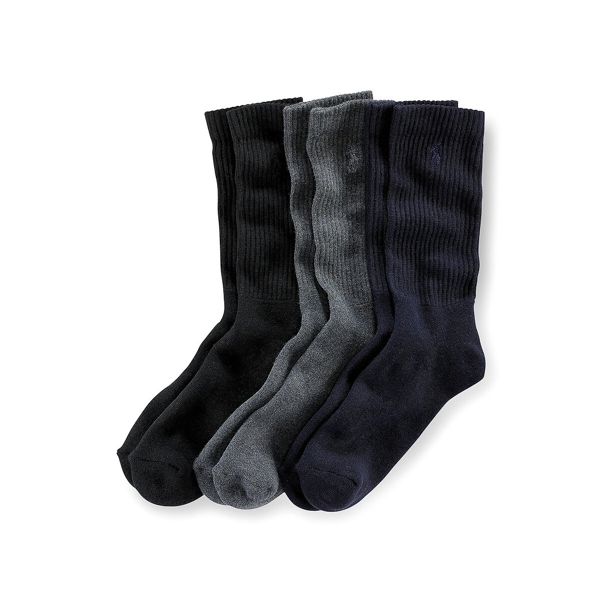 Polo Ralph Lauren Pack Of 3 Pairs Of Sports Socks Men's Black + Blue + Anthracite Size 39