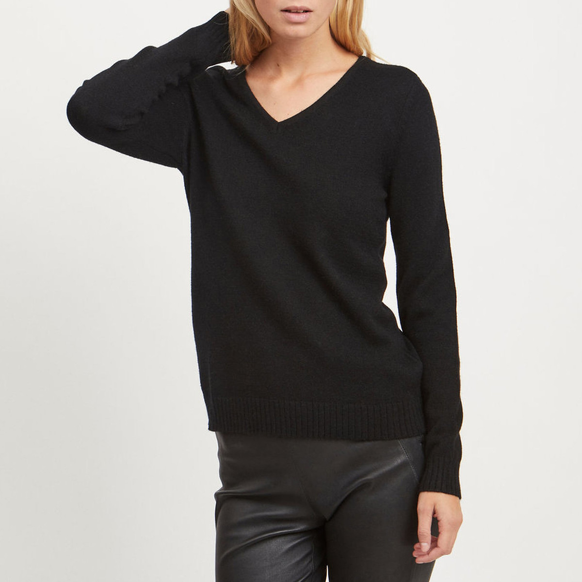 Pull col v en fine maille