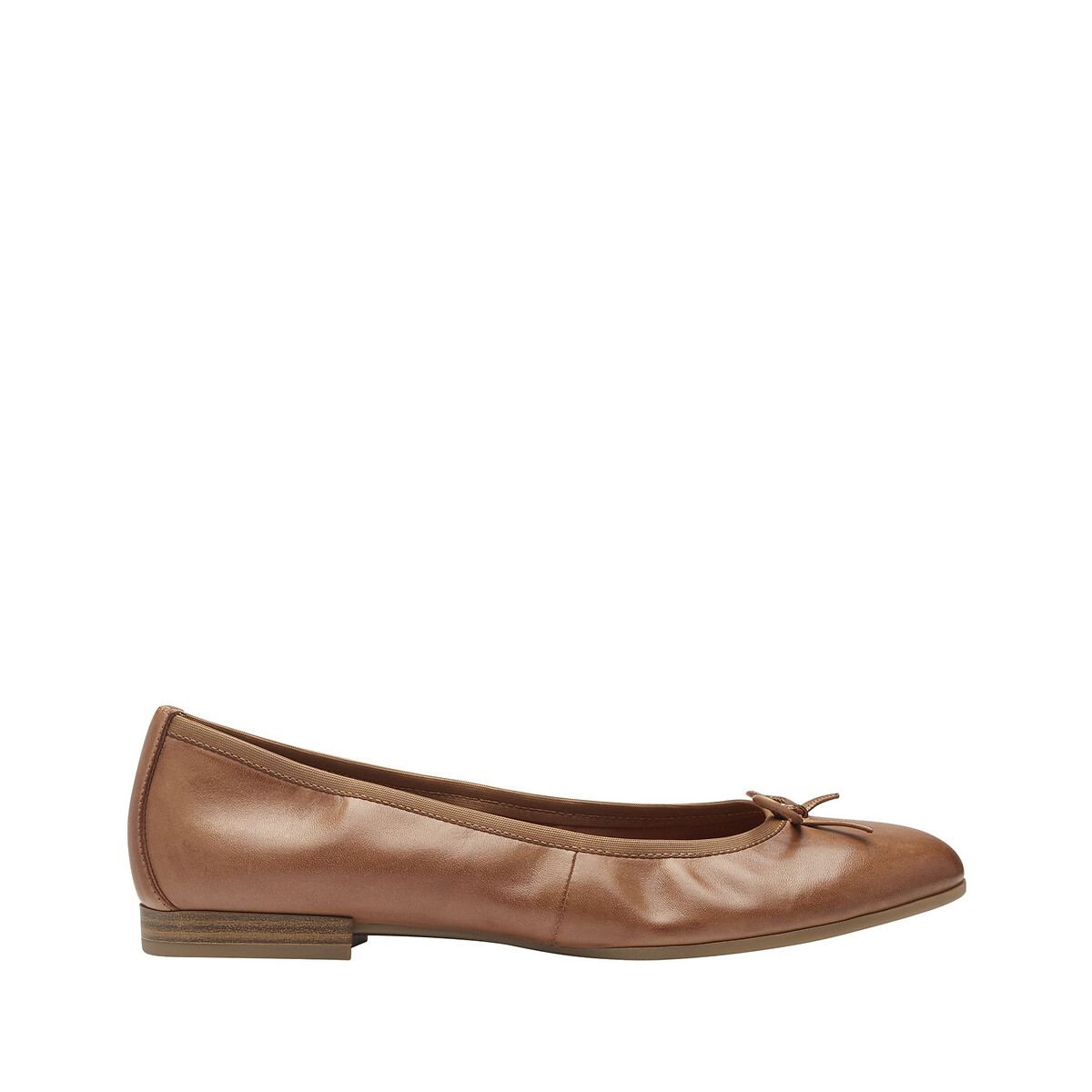 Tamaris Leather Ballet Pumps Women's Cognac Size 36 (3.5)