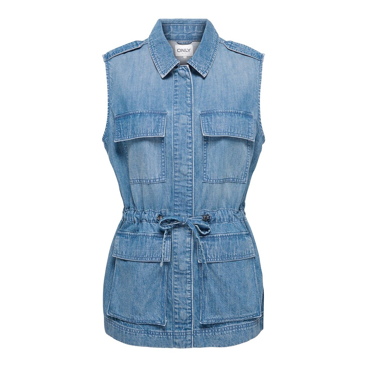 Only Denim Waistcoat Women's Blue Extra Small